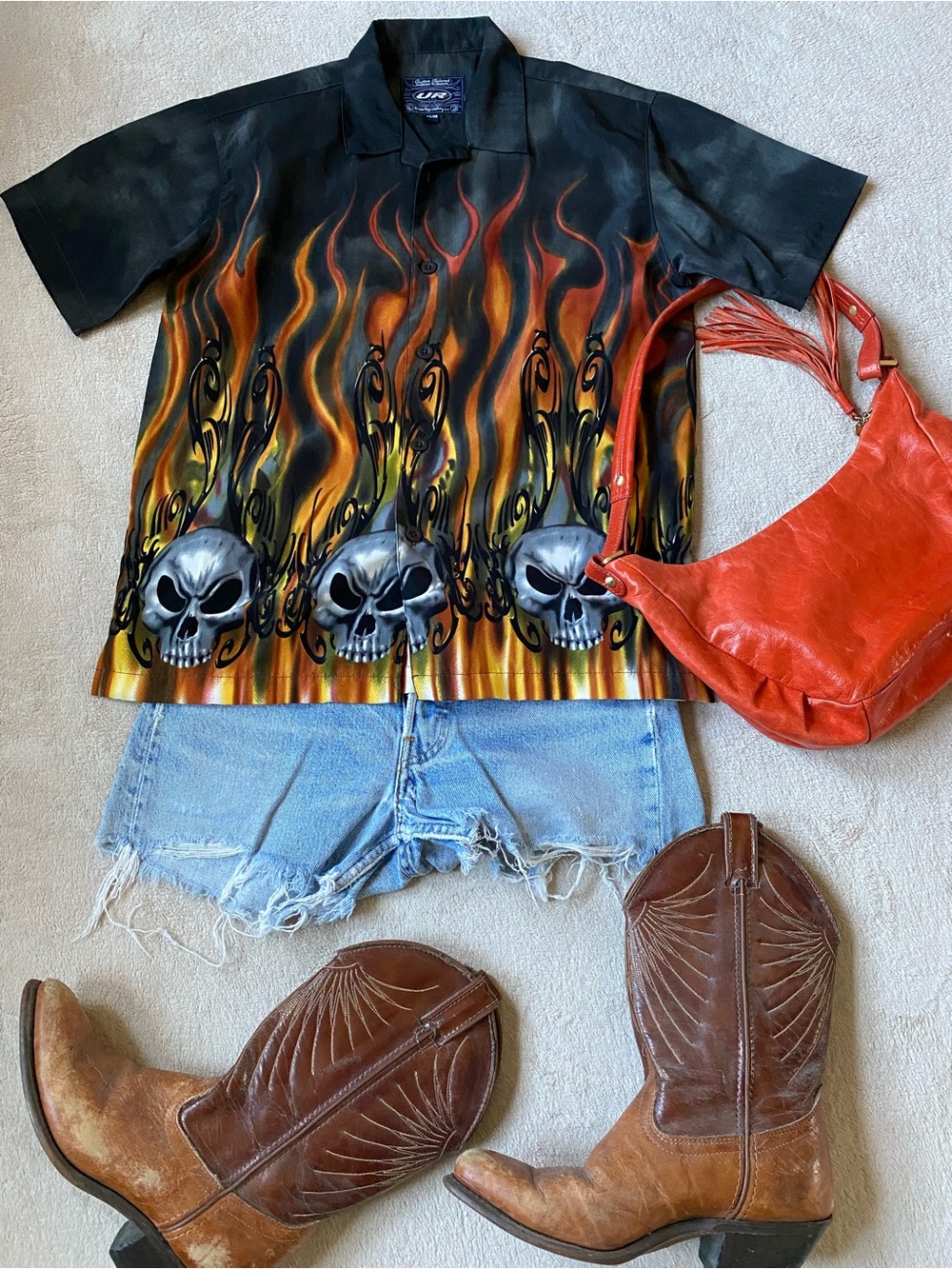 HOBO Red Leather Hobo Shoulder Bag